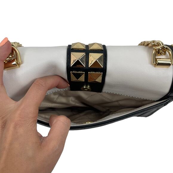 Michael Kors Whitney Studded Colorblock Leather Convertible Shoulder Bag - Picture 7 of 13